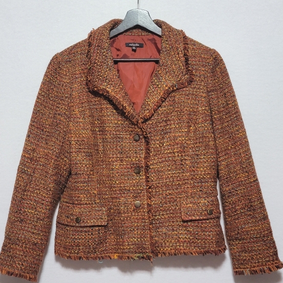RAFAELLA Wool Blend Jacket with Fringe Trim Size 16. #558 - Picture 1 of 7